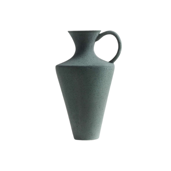 Crate & Barrel, Divinus Dark Green Ceramic Vase 10" by Athena Calderone