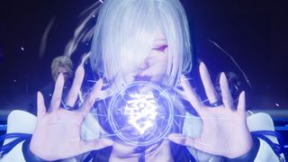 A close up of the dragon priestess Seori casting a spell in Ninja Gaiden 4