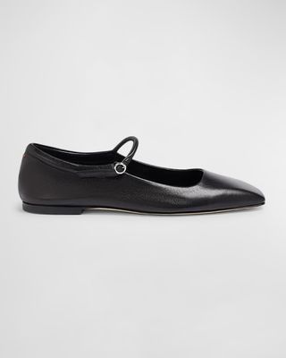 Uma Leather Mary Jane Ballerina Flats