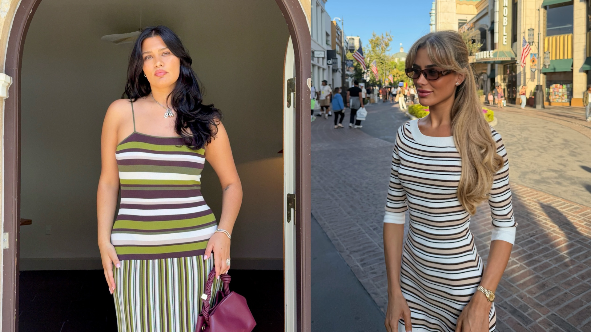 An image of a woman wearing striped dress for summer 2026