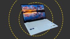 The Acer Swift Edge 14 AI on the ITPro background
