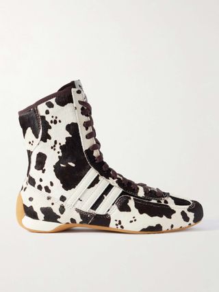 Rasant Leather-Trimmed Cow-Print Calf Hair Sneakers