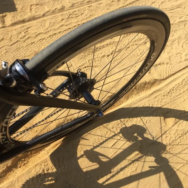 Nicolas Roche tweeted this photo of the dirt surface
