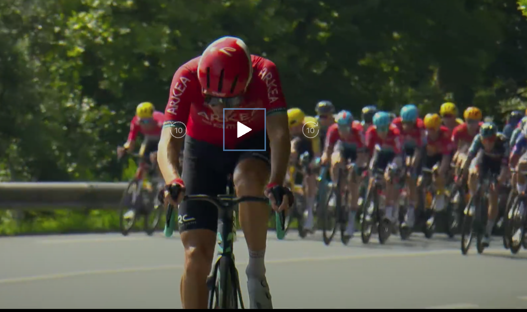 Laurent Pichon is caught on Stage three of the Tour de France 2023