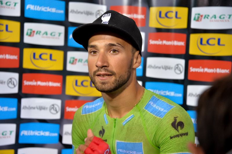 Nacer Bouhanni (Cofidis) in the mix zone