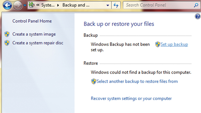 Windows data backup