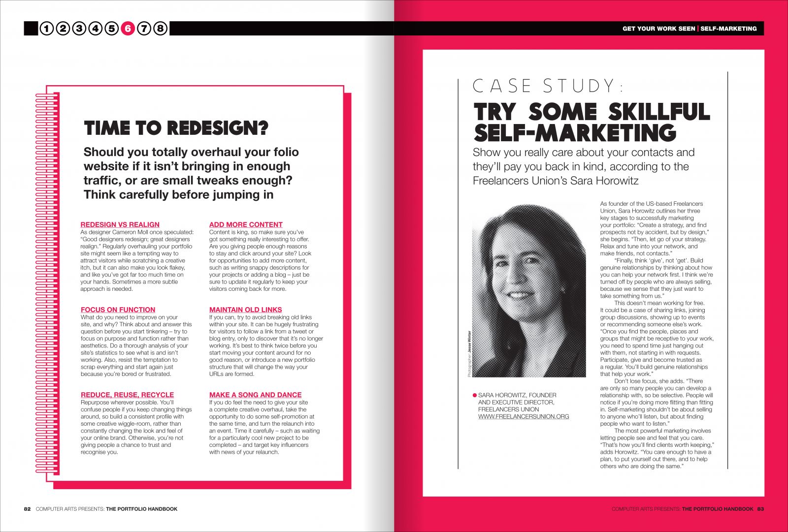 Spread from chapter six: try some skillful self-marketing