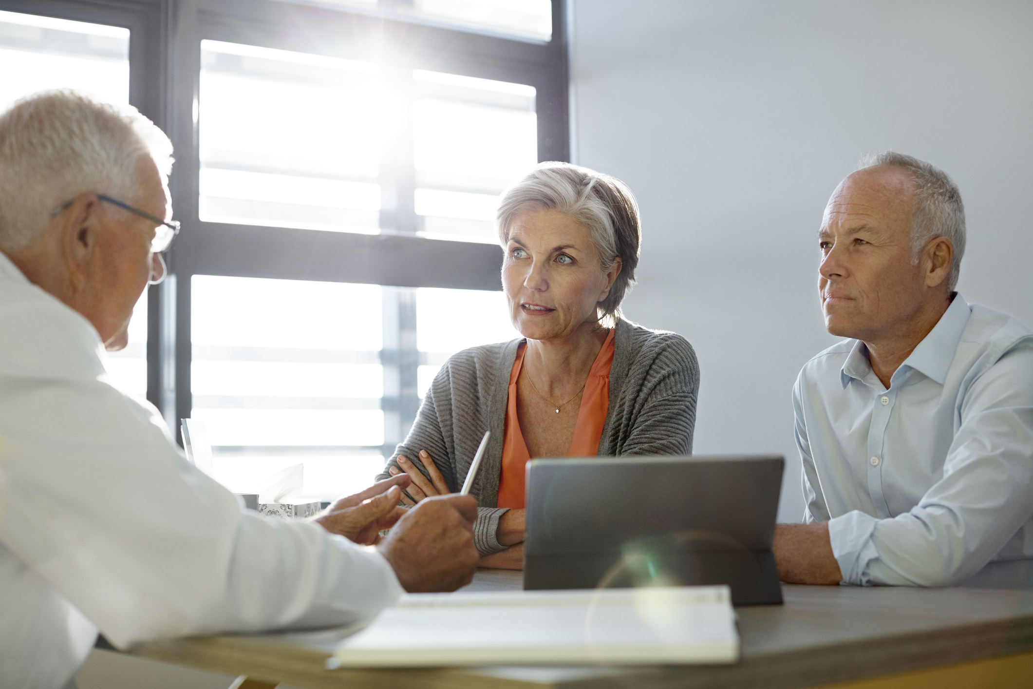 Couple with a financial advisor