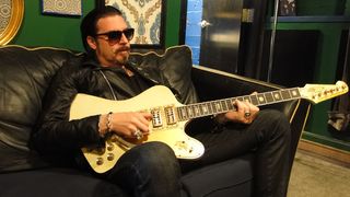 Scott Holiday, photographed backstage at New York's Gramercy Theater, June 25, 2014