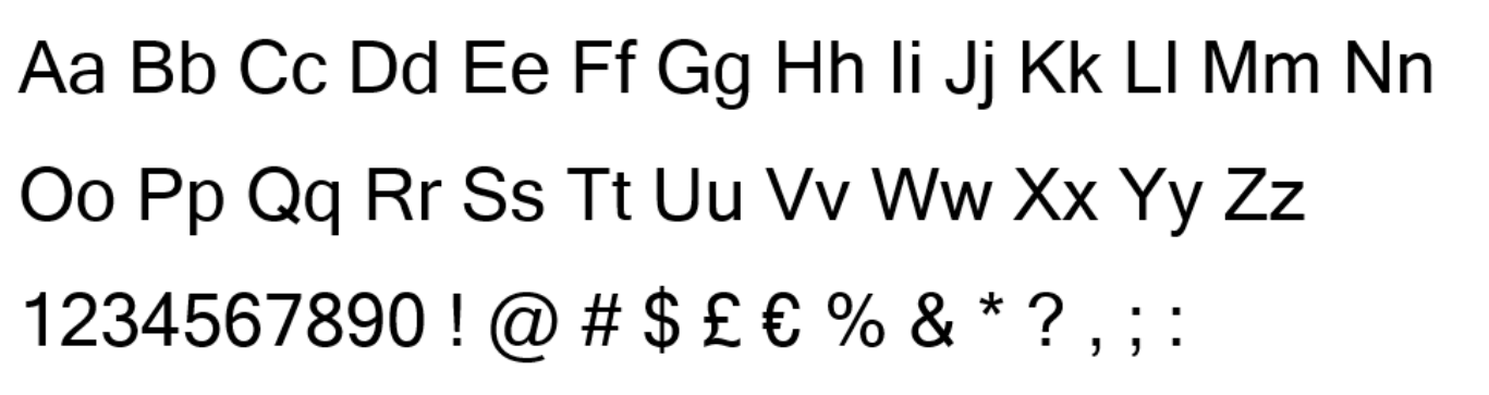 Typeface sample