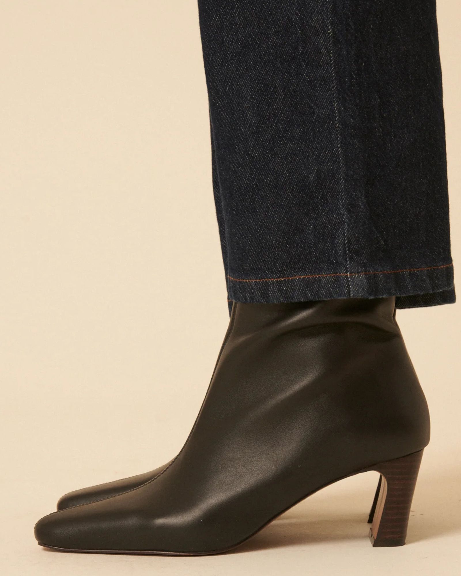 Nobody's Child Black Leather Ankle Boots