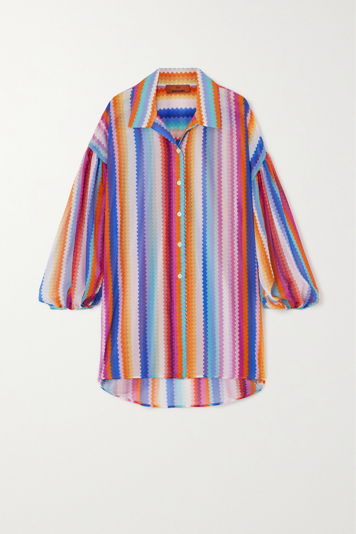 Striped Cotton and Silk-Blend Voile Shirt