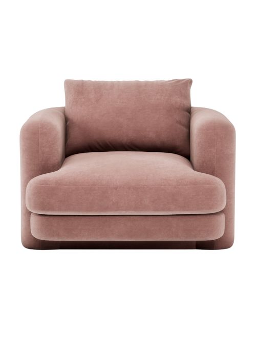 Rafi Armchair - Smart Luxe Velvet Mulberry / Non-Swivel