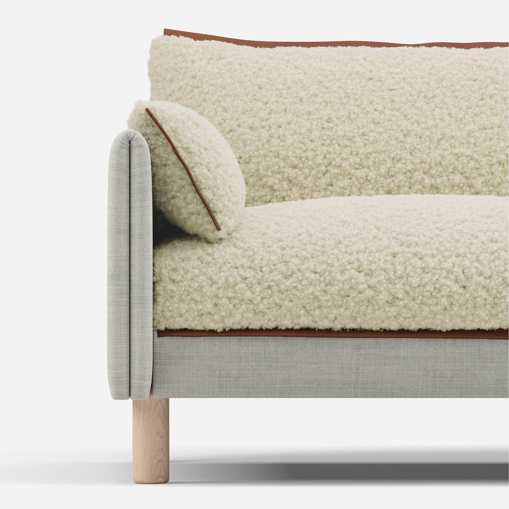 Cozy Cream Fleece Jacket | Brick Trim