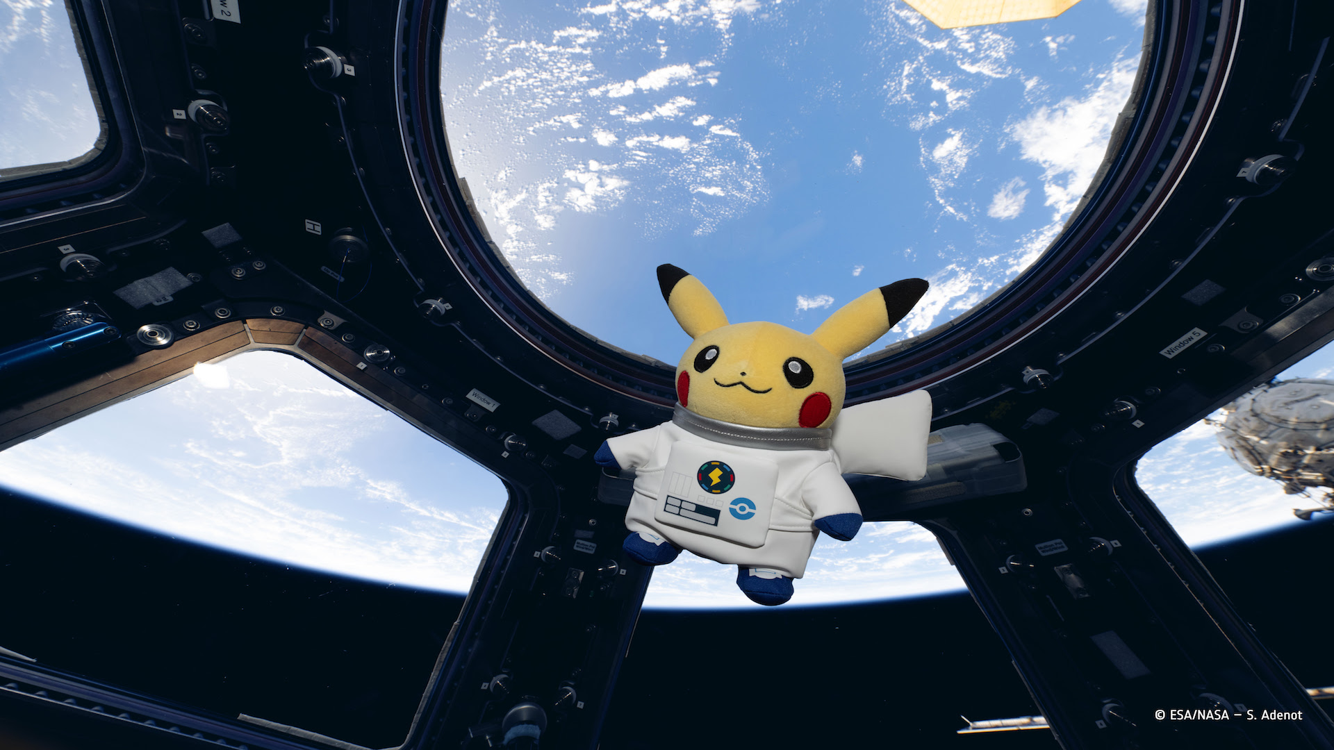 a plush toy floats in zero gravity aboard the ISS