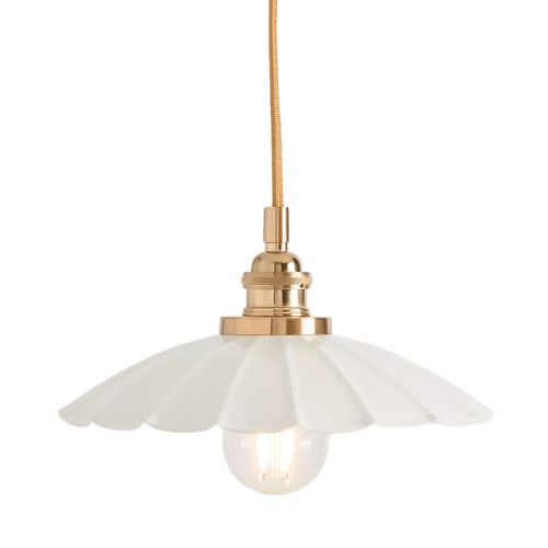 AnthroHome, Greta Scalloped Metal Pendant Light