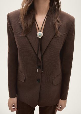 Micro Houndstooth Suit Blazer 