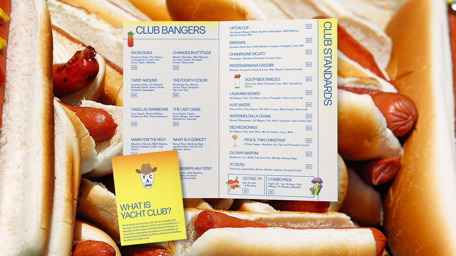 menu design on a background of hot dogs by Wunder Werkz