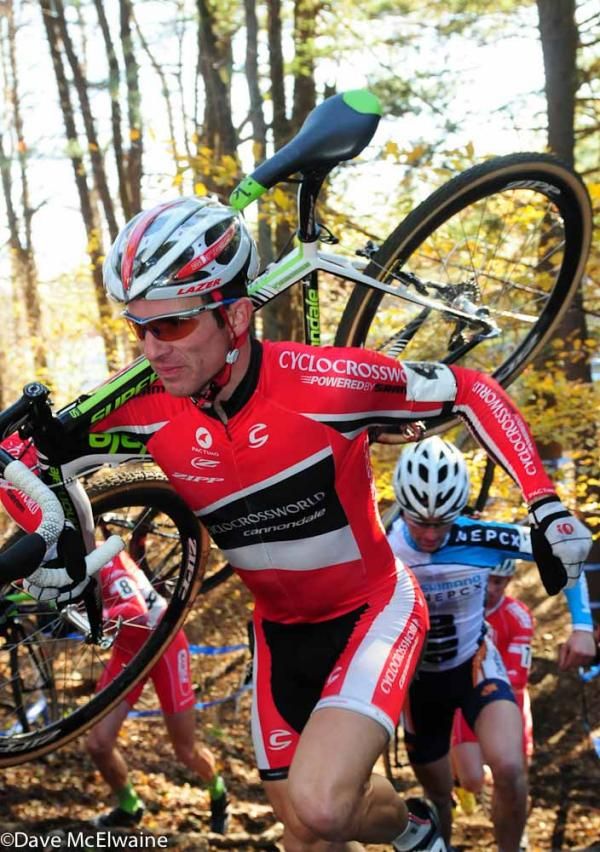 Dylan McNicholas (Cyclocrossworld.com) with the race lead.