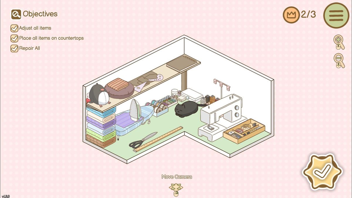 An organised sewing station.
