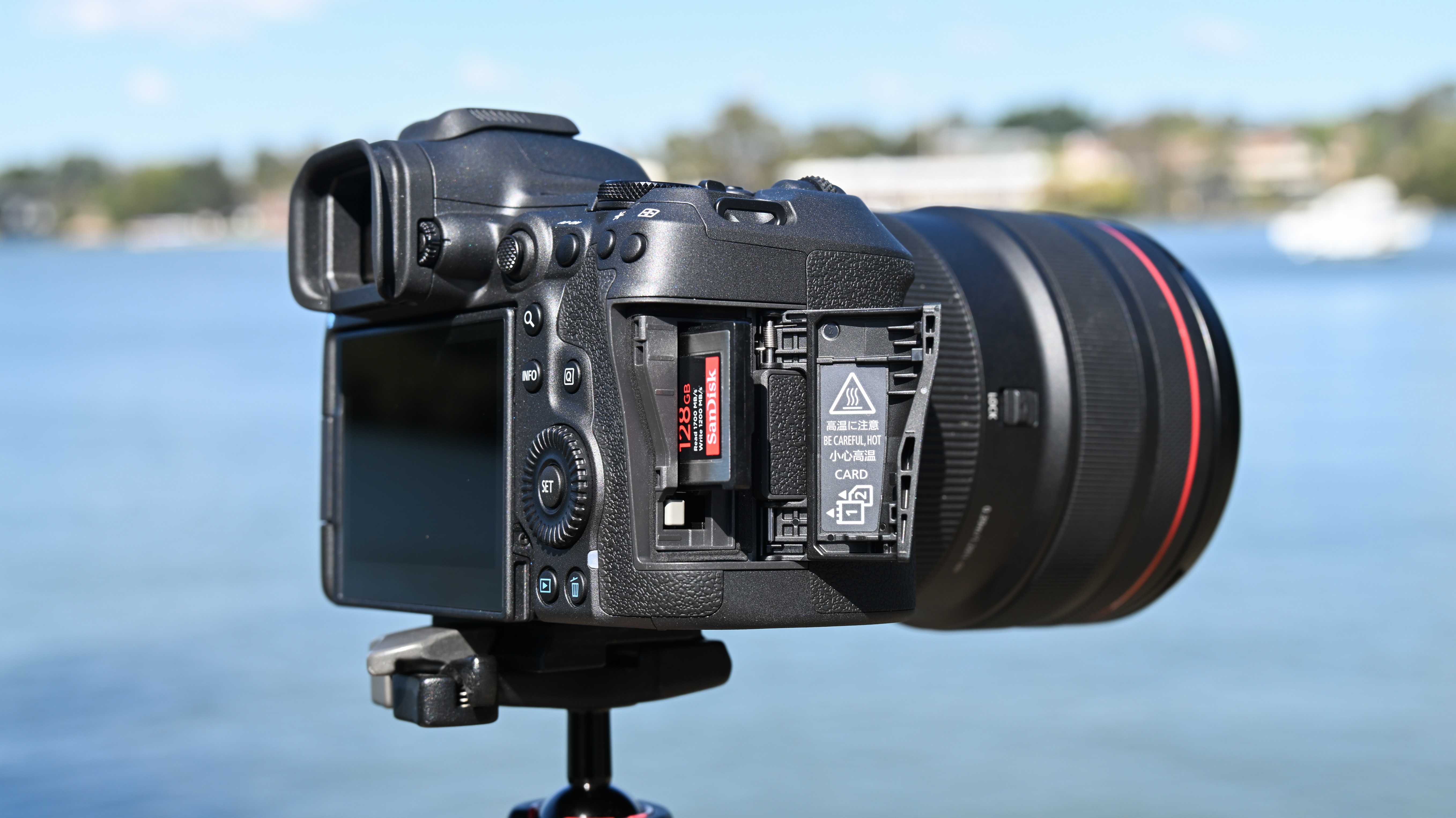 Card slots in the Canon EOS R5 Mark II camera