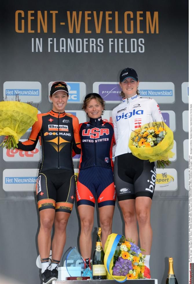 The 2014 podium of Janneke Ensing (Boels Dolmans Cycling Team)