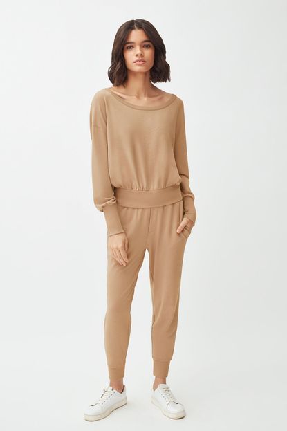 Cuyana French Terry Boatneck Sweatshirt + French Terry Tapered Lounge Pant