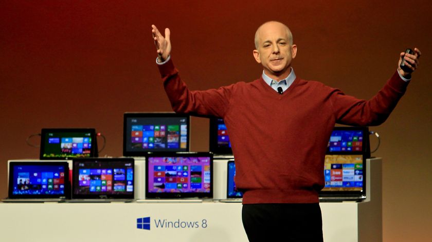 Steven Sinofsky, president of Microsoft's Windows division, speaks during a press conference to display Microsoft new tablet computer and Windows 8 software at 1933 Old Millfun on October 23, 2012 in Shanghai, China.