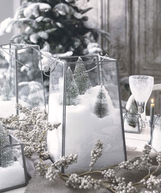 White Christmas Narnia themed table decortions