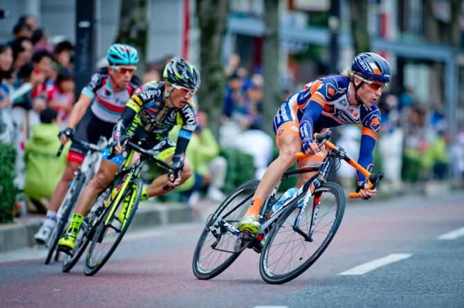 Chad Beyer (Champion System) leads three rider's escape