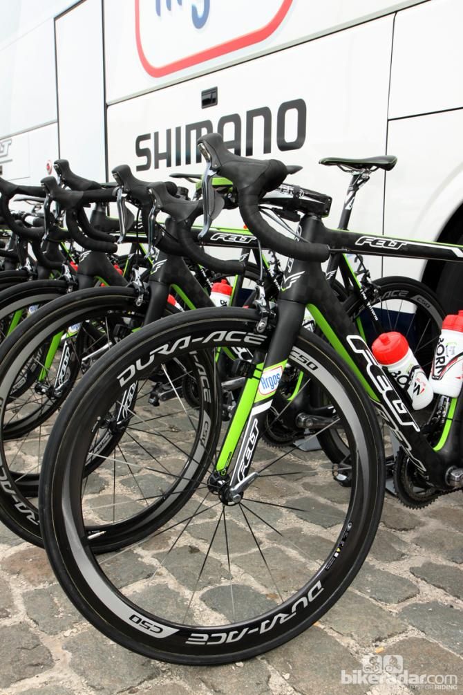 Marcel Kittel (Argos-Shimano) repeated at Scheldeprijs with 50mm-deep Shimano Dura-Ace carbon tubular wheels mounted front and rear.