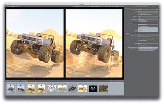 The new render window allows you to view thumbnails to access your previous renders and includes tabs for image editing and render comparison