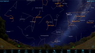 Asterisms are simple star patterns that are not already defined by the official 88 constellations. The most famous one is the Big Dipper, which uses only seven stars of its home constellation Ursa Major. The SkySafari 5 app has an option to display many common asterisms. The summer sky includes the Sickle, the Keystone, the Summer Triangle, the Northern Cross, Job's Coffin and more.