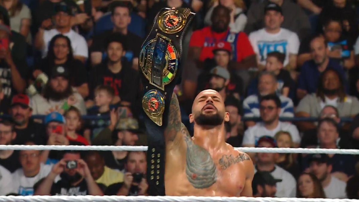 Ricochet holding the WWE Speed Championship