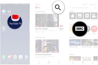 Open the YouTube TV app, tap the search icon, Tap the Network you want to search for.