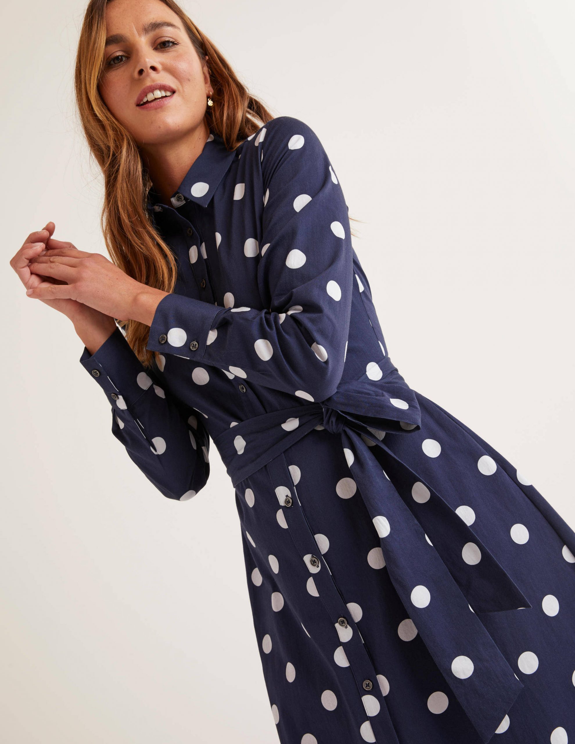 Boden's chic polka dot shirt dress is your next spring essential ...