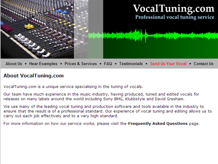 The site makes it easy to upload your out-of-tune vocals.