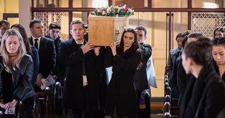 Celine McQueen's funeral, Hollyoaks