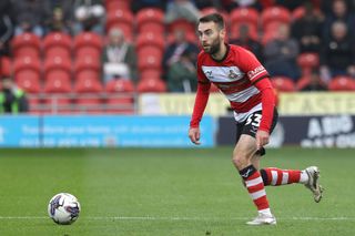 Ben Close of Doncaster Rovers during the Sky Bet League 2 match between Doncaster Rovers and Grimsby Town at the Eco-Power Stadium, Doncaster on Saturday 28th October 2023.