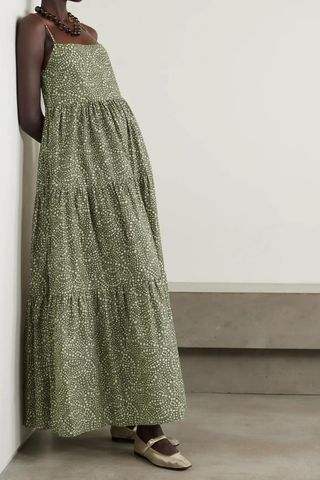 Matteau open-back floral-print organic cotton-poplin maxi dress