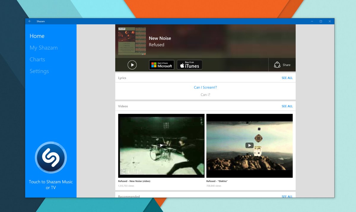 shazam app windows 10