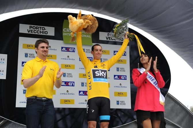 Richie Porte in the leader's jersey in Criterium International