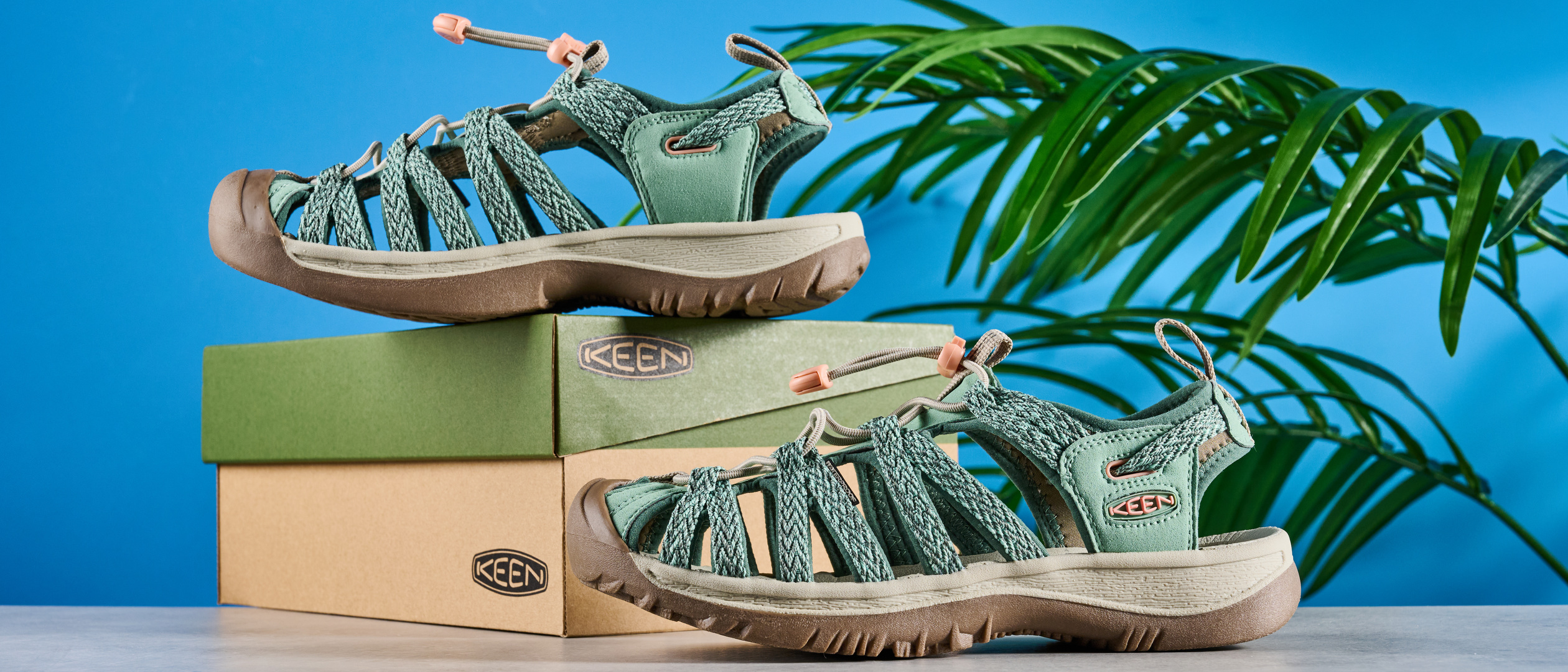 A pair of Keen Whisper hiking sandals for women