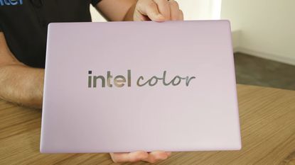 Intel Wildcat Lake Reference Laptop showing lid