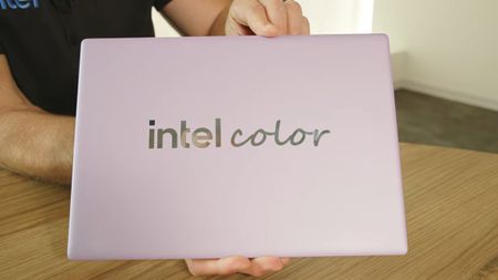 Intel Wildcat Lake Reference Laptop showing lid