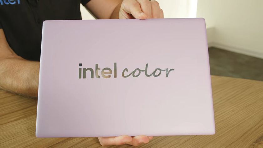 Intel Wildcat Lake Reference Laptop showing lid