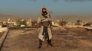 Assassin's Creed Mirage Basim wearing initiate of alamut outfit