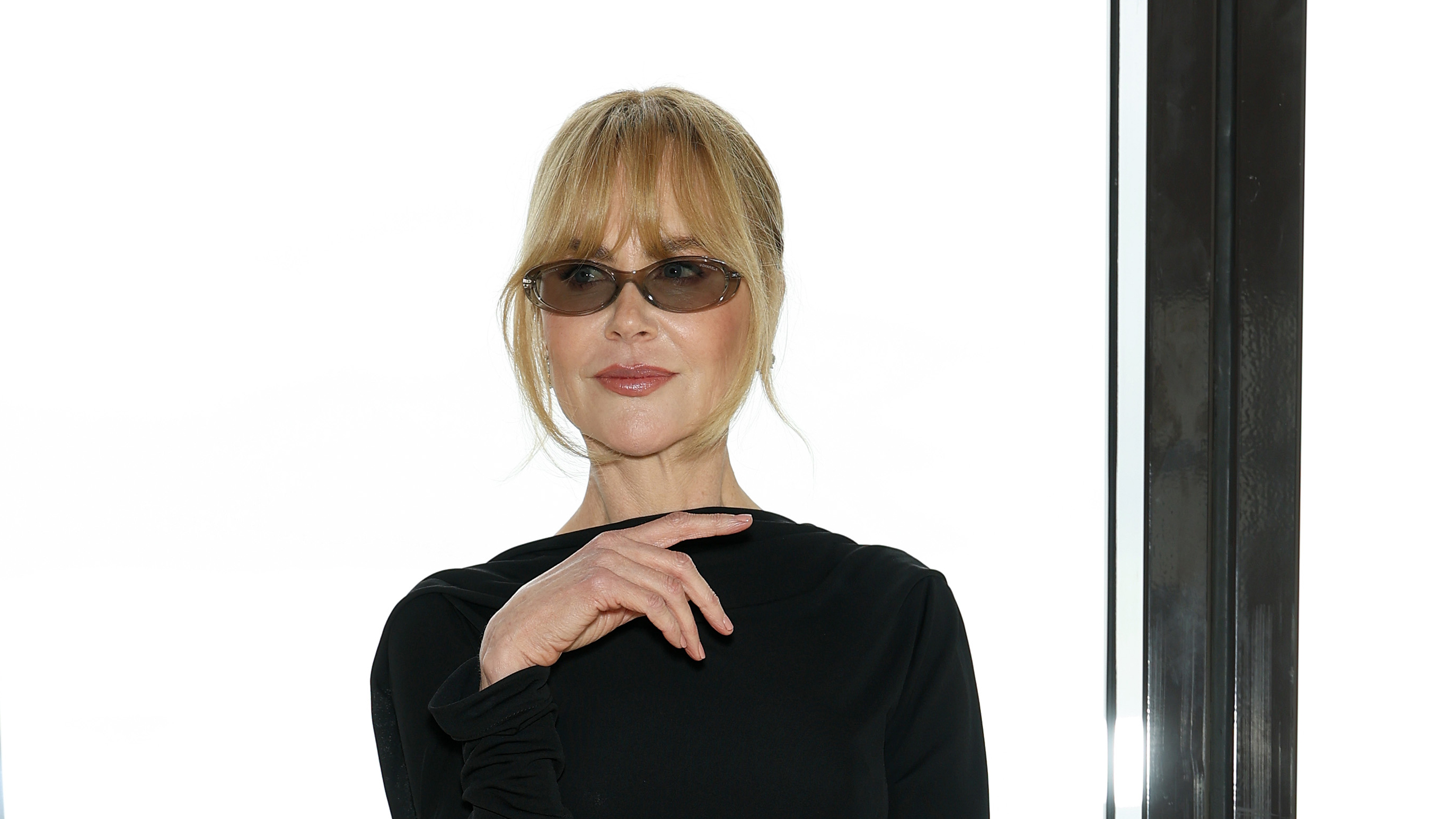 Nicole Kidman wearing a long black dress