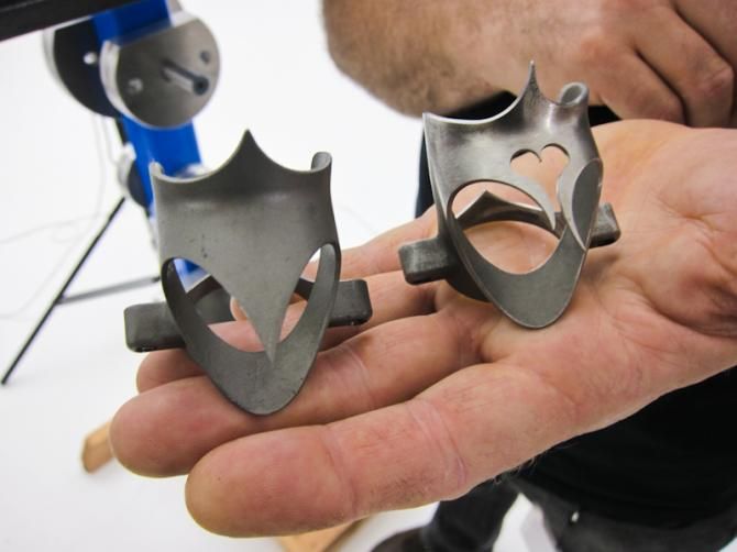Llewellyn's Darrell McCulloch displays the before and after versions of his lugs.