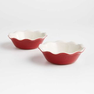 Emile Henry Modern Classics Rouge Red Pie Dish, Set of 2